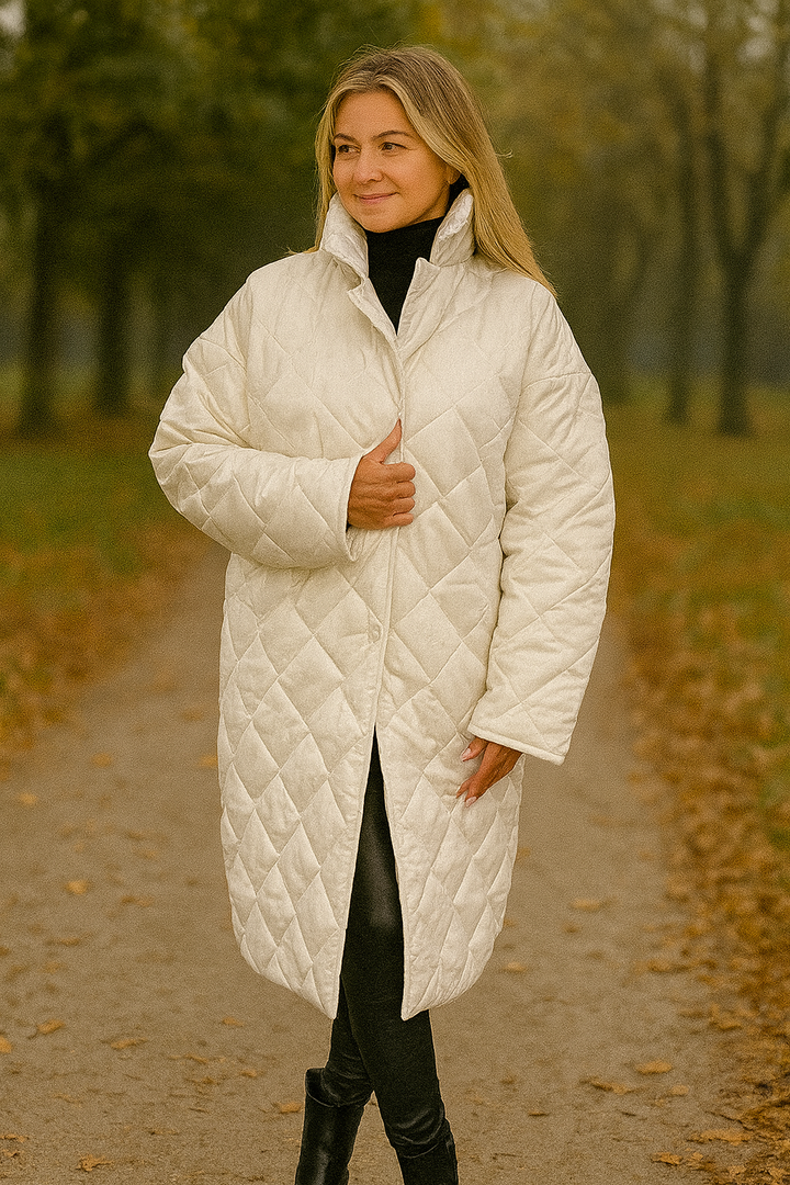 DARIANA | KOMFORTOWY ZIMOWY PŁASZCZ Z LEOPARDZIM WNĘTRZEM