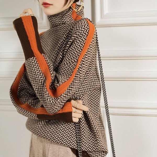 LARISSA | SWETER Z NOWOCZESNYM AKCENTEM